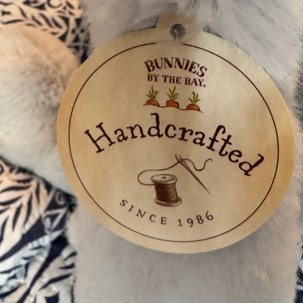 Bunnies by the Bay gray ‘Sweet Nibble’ Bunny plush NWT - Picture 10 of 15